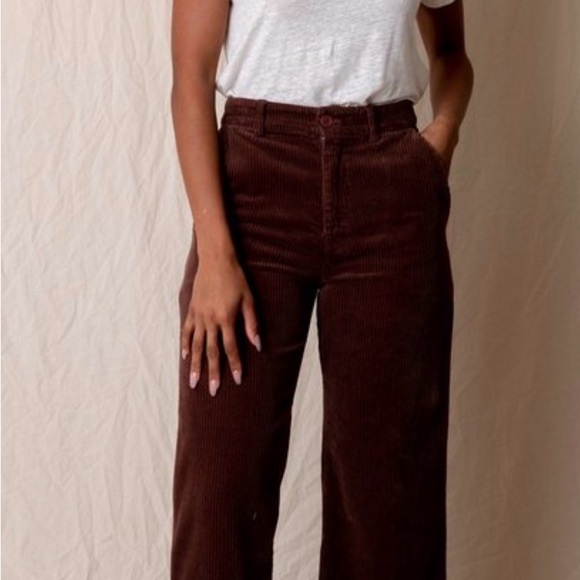 LACAUSA Jasper Trousers Chocolate Brown Corduroy Size 40 - Picture 3 of 9